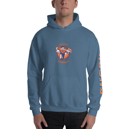 Athletic Authority "Rugby" Unisex Heavyweight Hoodie Orange/Blue