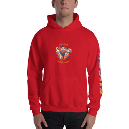 Athletic Authority "Rugby" Unisex Heavyweight Hoodie Orange/Blue