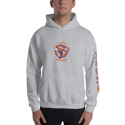 Athletic Authority "Rugby" Unisex Heavyweight Hoodie Orange/Blue