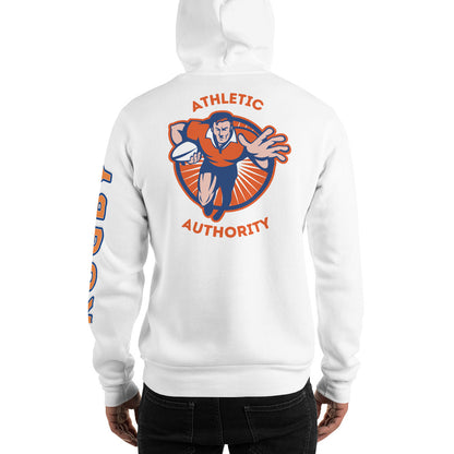 Athletic Authority "Rugby" Unisex Heavyweight Hoodie Orange/Blue