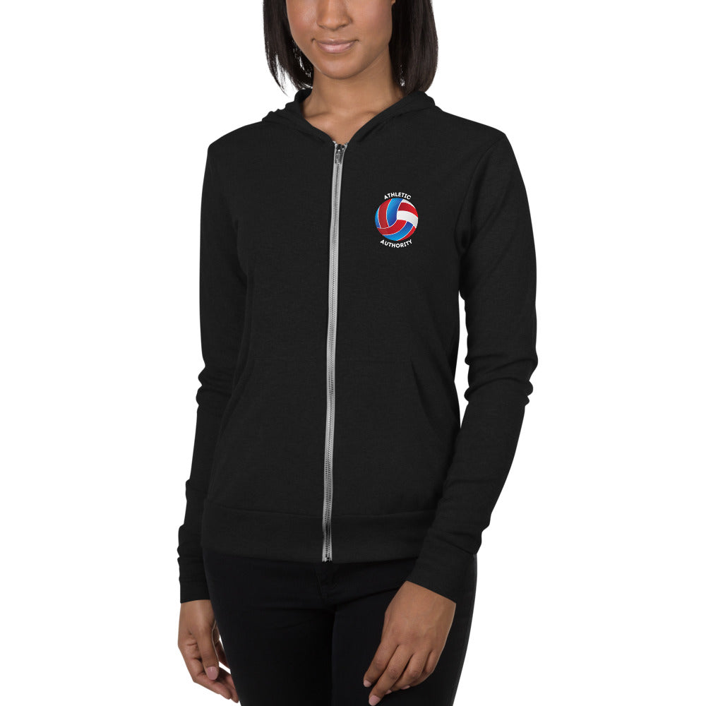 Athletic Authority "Volley" Unisex zip hoodie