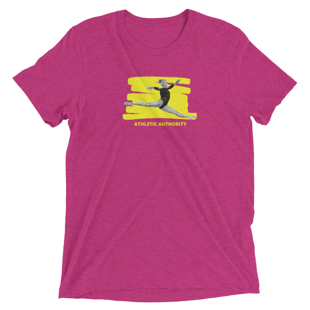 Athletic Authority  "Gymnastics Yellow" Unisex Tri-Blend Short sleeve t-shirt