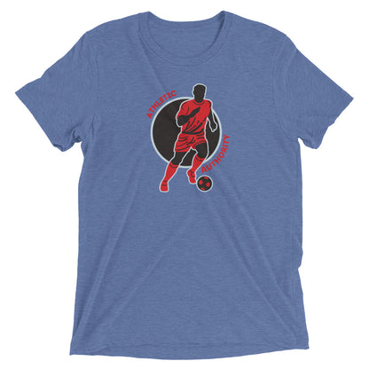 Athletic Authority "  Soccer Red Grey" Unisex Tri-Blend Short sleeve t-shirt