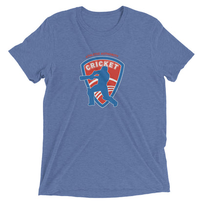 Athletic Authority "Cricket Red & Blue " Unisex Tri-Blend Short sleeve t-shirt