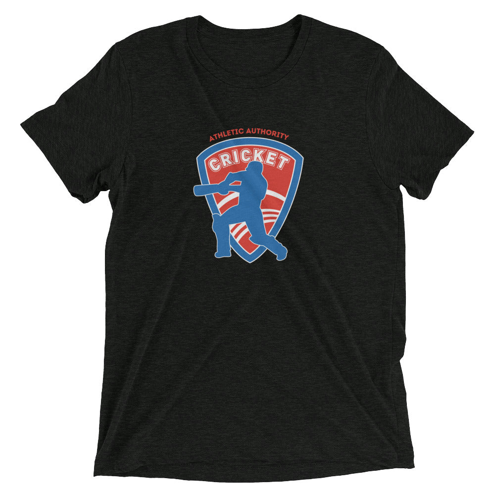 Athletic Authority "Cricket Red & Blue " Unisex Tri-Blend Short sleeve t-shirt