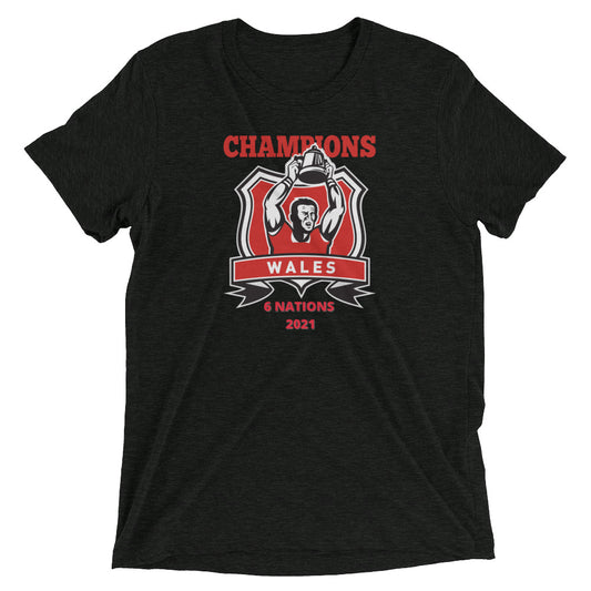 Athletic Authority "Rugby Wales Champions" Unisex Tri-Blend Short sleeve t-shirt