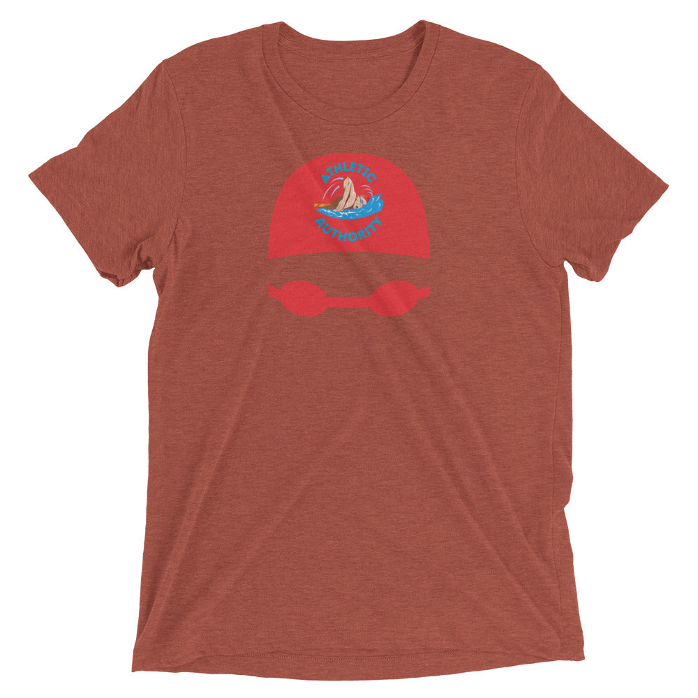 Athletic Authority "Swimming Cap Red" Unisex Tri-Blend Short sleeve t-shirt