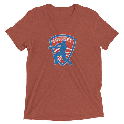 Athletic Authority "Cricket Red & Blue " Unisex Tri-Blend Short sleeve t-shirt