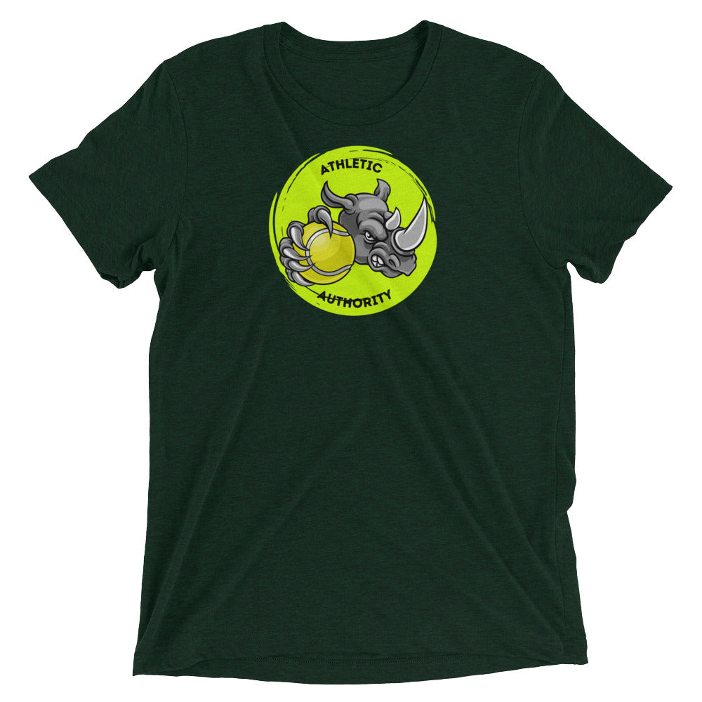 Athletic Authority "Tennis Rhino" Unisex Tri-Blend Short sleeve t-shirt