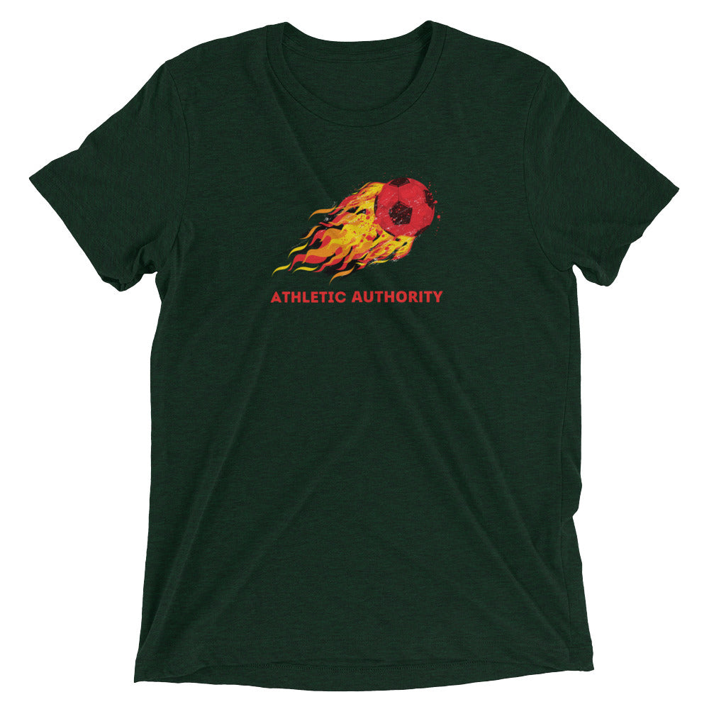 Athletic Authority "  Soccer Flame" Unisex Tri-Blend Short sleeve t-shirt