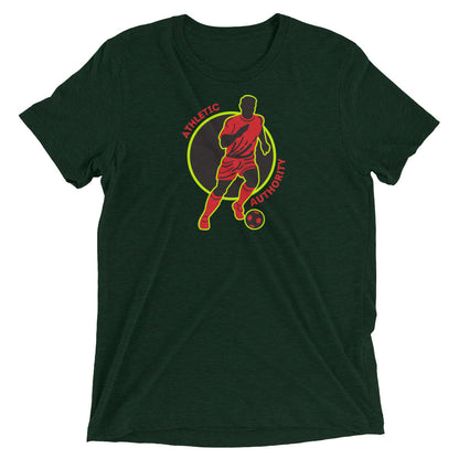 Athletic Authority"  Soccer Red Green" Unisex Tri-Blend Short sleeve t-shirt
