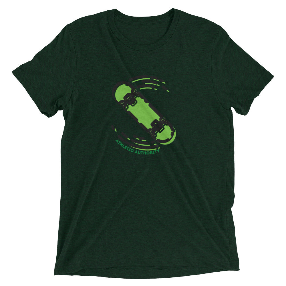 Athletic Authority "Skateboard Green" Unisex Tri-Blend Short sleeve t-shirt