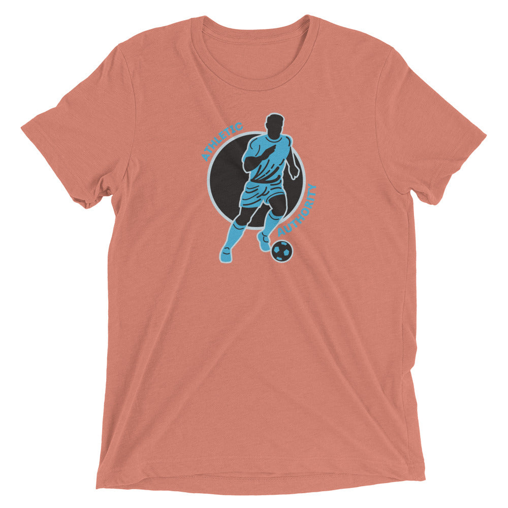 Athletic Authority " Soccer Sky Blue" Unisex Tri-Blend Short sleeve t-shirt