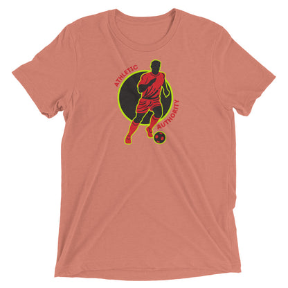 Athletic Authority"  Soccer Red Green" Unisex Tri-Blend Short sleeve t-shirt