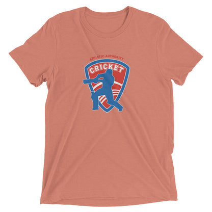 Athletic Authority "Cricket Red & Blue " Unisex Tri-Blend Short sleeve t-shirt