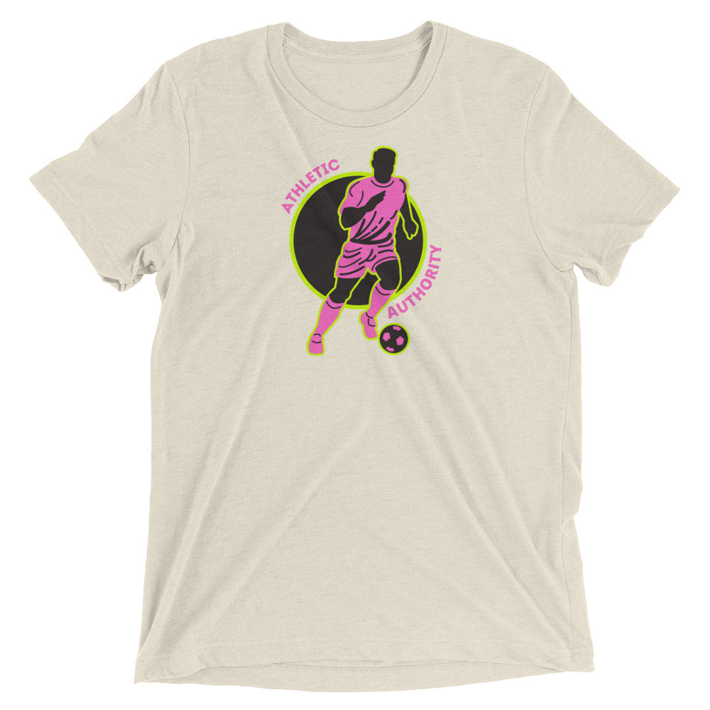 Athletic Authority "  Soccer Pink" Unisex Tri-Blend Short sleeve t-shirt
