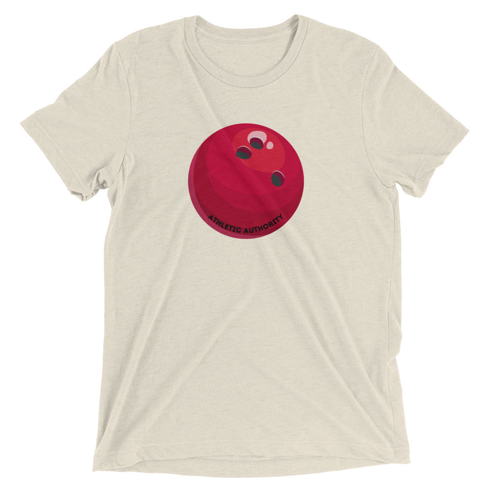 Athletic Authority "Bowling Red Ball" Unisex Tri-Blend Short sleeve t-shirt