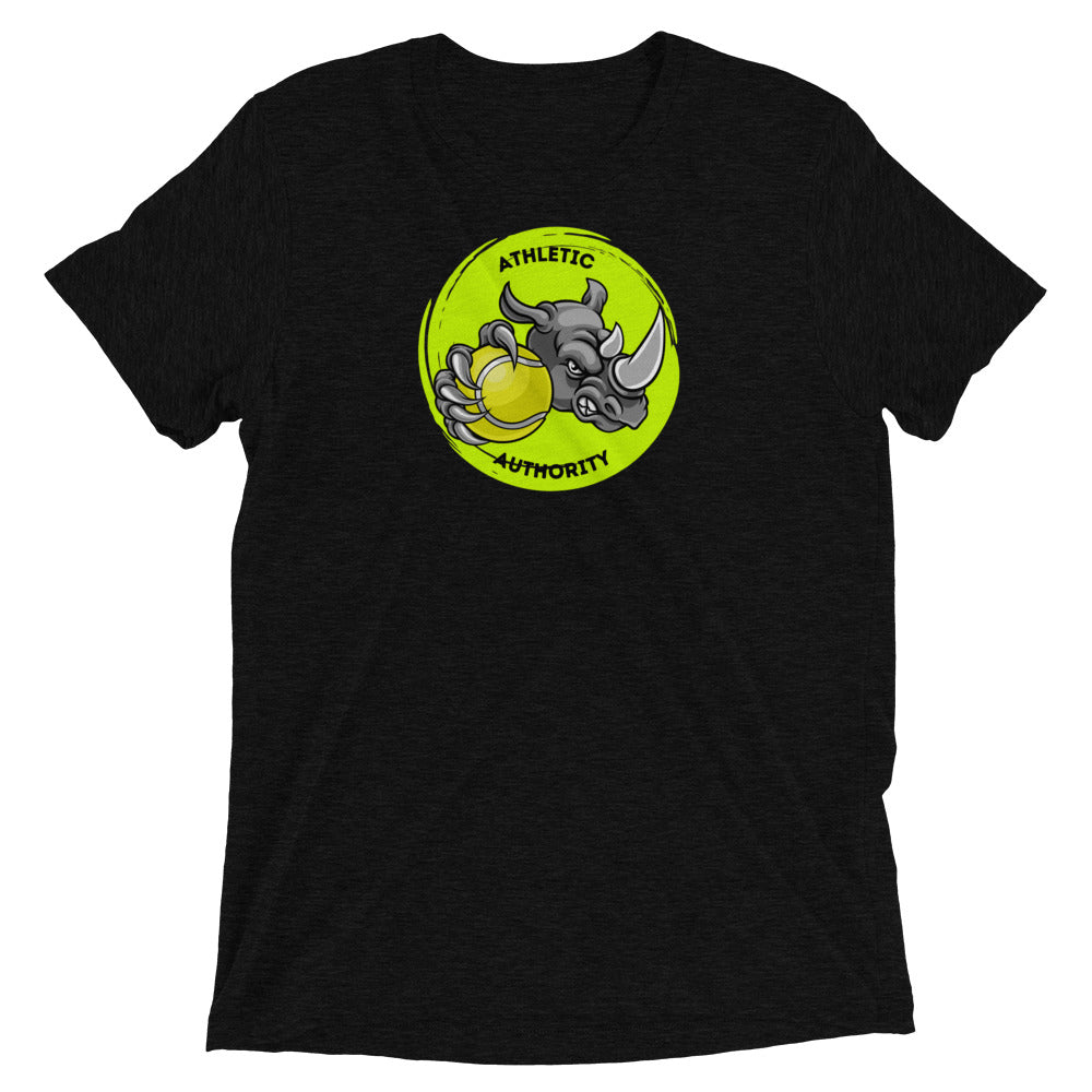 Athletic Authority "Tennis Rhino" Unisex Tri-Blend Short sleeve t-shirt