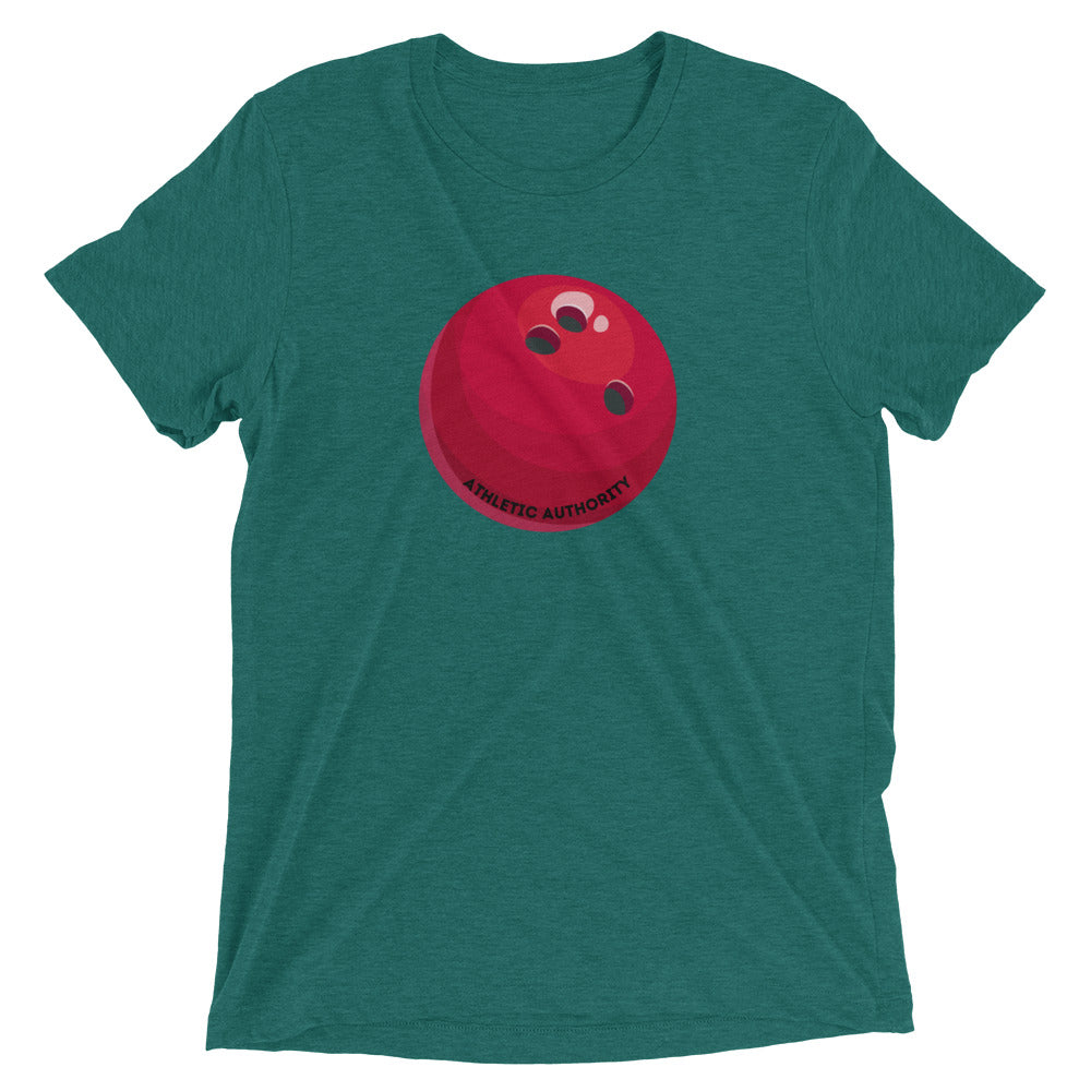 Athletic Authority "Bowling Red Ball" Unisex Tri-Blend Short sleeve t-shirt