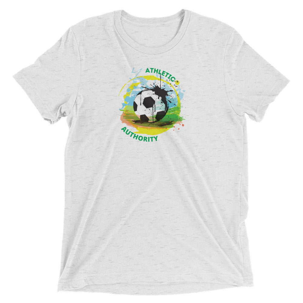 Athletic Authority"  Soccer Paint" Unisex Tri-Blend Short sleeve t-shirt