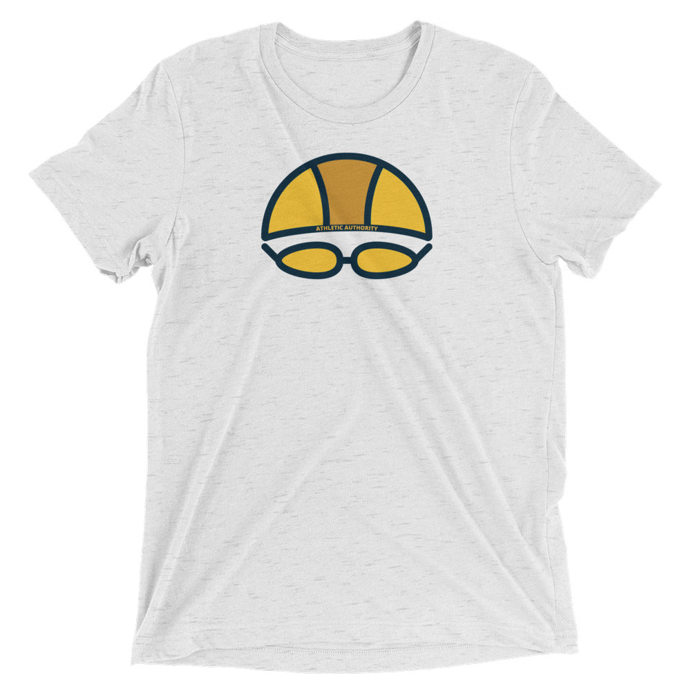 Athletic Authority "Swimming Cap Gold Gold" Unisex Tri-Blend Short sleeve t-shirt