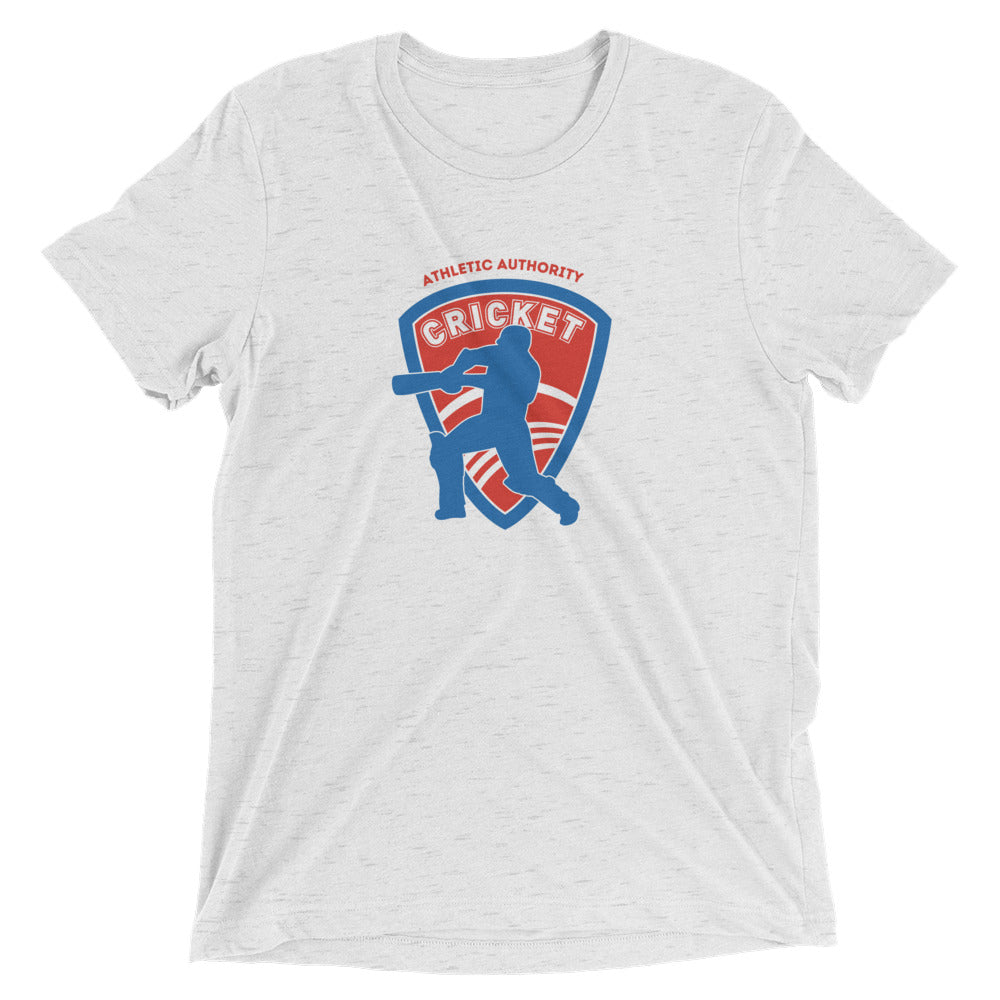 Athletic Authority "Cricket Red & Blue " Unisex Tri-Blend Short sleeve t-shirt