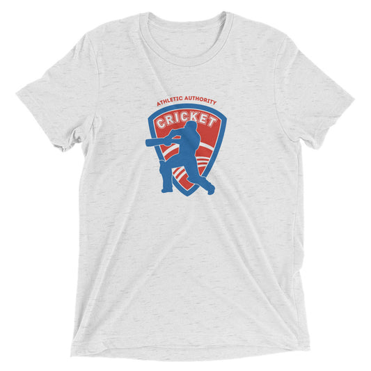 Athletic Authority "Cricket Red & Blue " Unisex Tri-Blend Short sleeve t-shirt