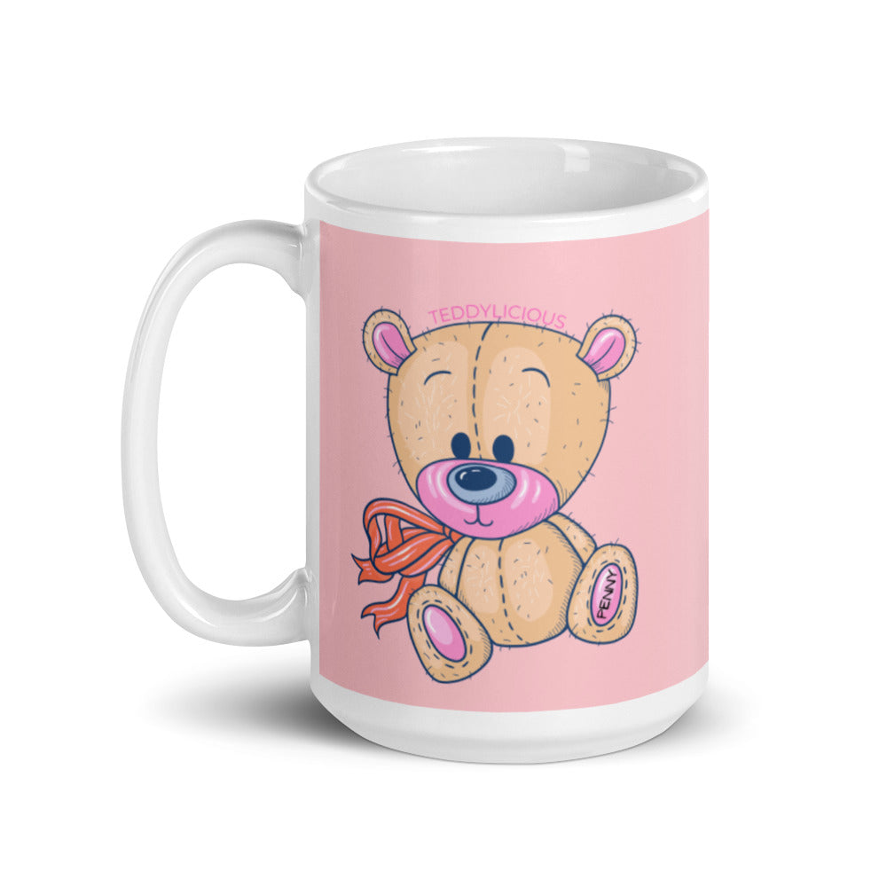 Teddylicious "Penny" Teddy Bear Color Mug 15 oz