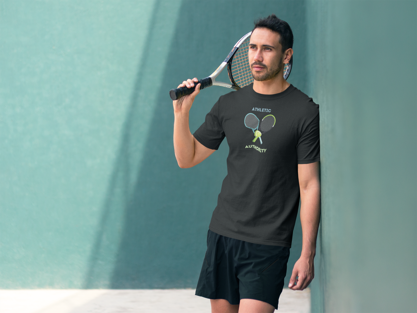 Athletic Authority "Tennis Racquets" Unisex Tri-Blend Short sleeve t-shirt